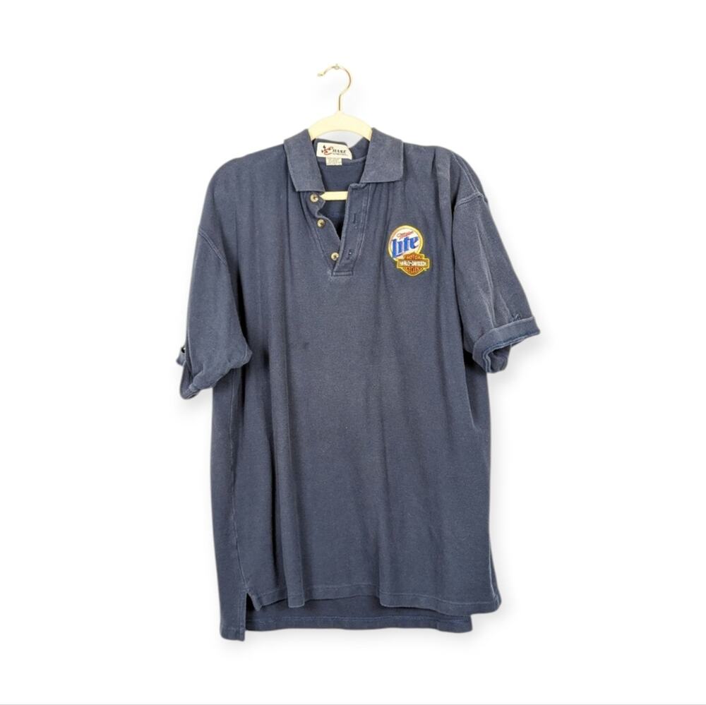 Rusty Wallace Miller Lite Blue NASCAR Polo Shirt Size 2X